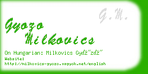 gyozo milkovics business card